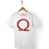 Kendim Seçtim God Of War Logo Erkek Tişört - Beyaz - Renkli - XL