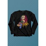 Kendim Seçtim Gucci Gang Amerika Rap Hip Hop Uzun Kollu Tişört Baskılı T-Shirt - 001-Siyah - XL