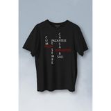 Kendim Seçtim Günler Minimal Yazılı Baskılı Siyah Erkek T-Shirt
