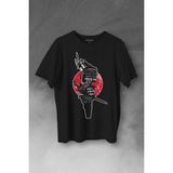 Kendim Seçtim Helmet Kask Spartan Samuray Savaşçı Kılıç Baskılı Tişört T-Shirt - Siyah