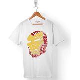 Kendim Seçtim Iron Man Word Art Head Logo Demir Adam Erkek Tişört - Beyaz - Renkli