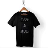 Kendim Seçtim Istanbul Ist And & Bul Turkey Türkiye Baskılı Tişört Unisex T-Shirt - Siyah - 2XL