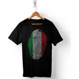 Kendim Seçtim Italıan Flag Italya Bayrağı Logo Parmak Izi Erkek Tişört - Siyah