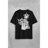 Kendim Seçtim Jester J Smile Venom Gothic Maske Mask Sokak Sırt Ön Baskılı Oversize Siyah Erkek T-Shirt