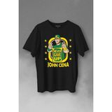 Kendim Seçtim John Cena Wwe Logo Never Give Up Amerikan Güreşi Baskılı Tişört T-Shirt - Siyah - 2XL