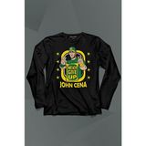 Kendim Seçtim John Cena Wwe Logo Never Give Up Amerikan Güreşi Uzun Kollu Tişört Baskılı T-Shirt - 001-Siyah - XS