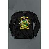 Kendim Seçtim John Cena Wwe Logo Never Give Up Amerikan Güreşi Uzun Kollu Tişört Baskılı T-Shirt - 001-Siyah
