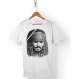 Kendim Seçtim Johnny Depp Captain Jack Sparrow Karayip Korsanları Beyaz Erkek Tişört