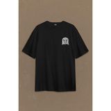 Kendim Seçtim Kara Kartal Şampiyon Eagle Beşiktaş Sırt Ön Baskılı Oversize Tişört T-Shirt - Siyah - 2XL