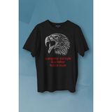Kendim Seçtim Kargalar Sürüyle Kartallar Yalnız Uçar Beşiktaş Kara Kartal Siyah Baskılı Tişört Unisex T-Shirt10 - XS