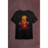 Kendim Seçtim Karizma Gözlüklü Atatürk Sarı Kırmızı Galatasaray Baskılı Tişört T-Shirt - XS - Siyah