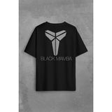 Kendim Seçtim Kobe Bryant Black Mamba Logo Nba Basketball Sırt Ön Baskılı Oversize Tişört T-Shirt - Siyah - 2XL