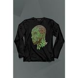 Kendim Seçtim Kobe Bryant Black Mamba Yeşil Snake Nba Basketball Uzun Kollu Tişört Baskılı T-Shirt - 001-Siyah