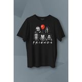 Kendim Seçtim Korku Film Friends Halloween Cadılar Bayramı Baskılı Tişört T-Shirt - XL - Siyah