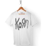 Kendim Seçtim Korn Metal Musıc Logo Erkek Tişört - Beyaz - Renkli