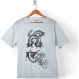 Kendim Seçtim Kral Kara Kobra Yılan Kıng Black Snake Cobra 8Çocuk T-Shirt - 3 - 4 Yaş - Beyaz