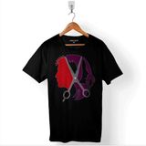 Kendim Seçtim Kuaför Kadın Erkek Makas Berber Barber Traş Baskılı Tişört Unisex T-Shirt - Siyah