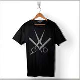Kendim Seçtim Kuaför Makas Tarak Saç Sakal Berber Barber Baskılı Tişört T-Shirt - Siyah