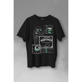 Kendim Seçtim Line Art Kadın Çizim Minimal Baskılı Tişört Unisex T-Shirt - Siyah