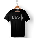 Kendim Seçtim Love Tüfek El Bombası Keleş Baskılı Siyah Unisex T-Shirt