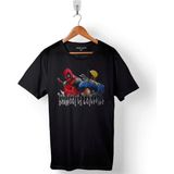 Kendim Seçtim Marvel Deadpool Vs And Wolverine Baskılı Tişört T-Shirt - Siyah
