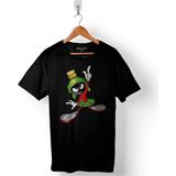 Kendim Seçtim Marvin The Martian Marslı Logo 2 Baskılı Siyah Unisex T-Shirt