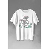 Kendim Seçtim Mashroom Forrest Mantar Orman Outdoor Retro Baskılı Tişört T-Shirt Beyaz - 63A-Beyaz