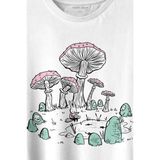 Kendim Seçtim Mashroom Forrest Mantar Orman Outdoor Retro Baskılı Tişört T-Shirt Beyaz - XS - 63A-Beyaz