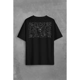 Kendim Seçtim Matematik Fizik Formülü Denklem Sınav Sırt Ön Baskılı Oversize Tişört Unisex T-Shirt - Siyah