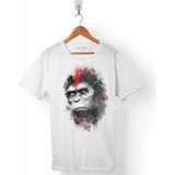 Kendim Seçtim Maymunlar Cehennemi Caesar Evrim Evolutıon Maymun War Planet Apes Erkek Tişört - XL - Beyaz