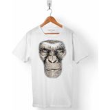 Kendim Seçtim Maymunlar Cehennemi Caesar Evrim Evolutıon Maymun War Planet Apes Erkek Tişört - XS - Beyaz