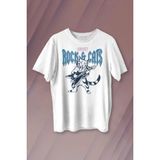 Kendim Seçtim Meowtallica Rock Cat Metallica Gitar Kedi Kısa Kollu Baskılı T-Shirt Unisex Tişört - XL - Beyaz