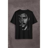 Kendim Seçtim Metal Poster Ernosto Che Guevara Hafl Face Yarım Yüz Sırt Ön Baskılı Oversize Tişört T-Shirt - Siyah - XL