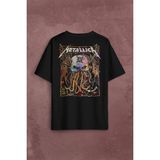 Kendim Seçtim Metallica Music Poster Rock Metal Sırt Ön Baskılı Oversize Tişört T-Shirt - Siyah