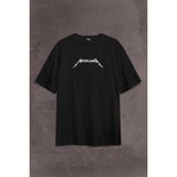 Kendim Seçtim Metallica Rock Music Metal Skull Kuru Kafa James Lars Kırk Robert Sırt Ön Baskılı Oversize Tişört Unisex T-Shirt - Siyah - XL