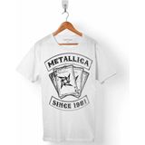 Kendim Seçtim Metallıca Sınce 1981 Logo Erkek Tişört - XS - Beyaz
