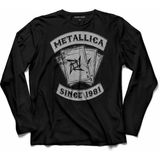 Kendim Seçtim Metallıca Sınce 1981 Logo Uzun Kollu Tişört - XS - Siyah
