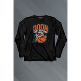 Kendim Seçtim Mf Doom Basketbol Hip Hop Maske Uzun Kollu Tişört Baskılı T-Shirt - 001-Siyah
