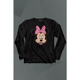 Kendim Seçtim Mıckey Mınnıe Mouse Çocuk Kız Uzun Kollu Tişört Baskılı T-Shirt - 001-Siyah - 2XL