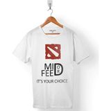 Kendim Seçtim Mıd Or Feed Dota 2 Dota2 Logo Erkek Tişört - Beyaz - Renkli - XS