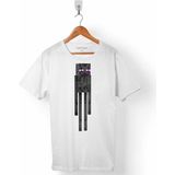 Kendim Seçtim Mınecraft Enderman Ender Man Erkek Tişört - XXL - Beyaz