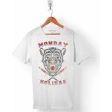 Kendim Seçtim Monday Holıdae Vahşi Kurt Kafa Wolf Holıday Erkek Tişört - XS - Beyaz