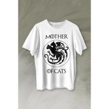 Kendim Seçtim Mother Of Cats Mom Kedi Annesi Hayvansever Veteriner Mommy Baskılı Tişört T-Shirt Beyaz - 2XL - 63A-Beyaz