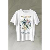 Kendim Seçtim Mother Of Cats Mom Kedi Annesi Hayvansever Veteriner Mommy Baskılı Tişört Unisex T-Shirt - Beyaz