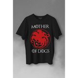 Kendim Seçtim Mother Of Dogs Hayvansever Köpek Annesi Baskılı Tişört T-Shirt - XS - Siyah