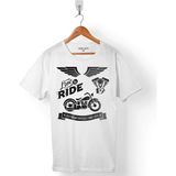Kendim Seçtim Motorcycle Lıve To Rıde Motosiklet Erkek Tişört - Beyaz - Renkli - XS