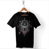 Kendim Seçtim Motosiklet Piston Silindir Buji Anahtar Vites Baskılı Tişört T-Shirt - 2XL - Siyah