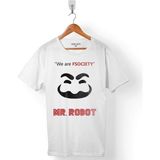 Kendim Seçtim Mr. Robot Who Is Fsociety Ben Robot Beyaz Erkek Tişört