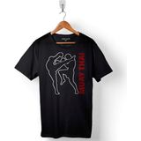 Kendim Seçtim Muay Thai Tayland Boksu Word With Fight Baskılı Tişört Unisex T-Shirt - Siyah - XL
