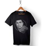 Kendim Seçtim Muhammed Ali Smile Boksör Baskılı Siyah Unisex T-Shirt